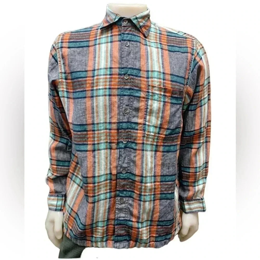 Maharaja's The Taj Mahal Hotel Mumbai 100% Linen Button Up Shirt  Size 2